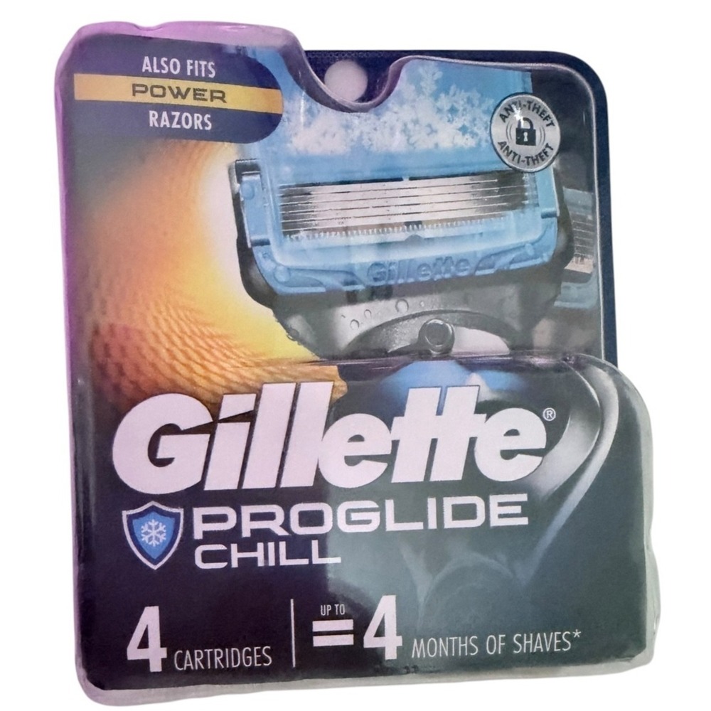 Gillette Proglide Chill Cartridge 4 Pack Men's *Free Shipping*
